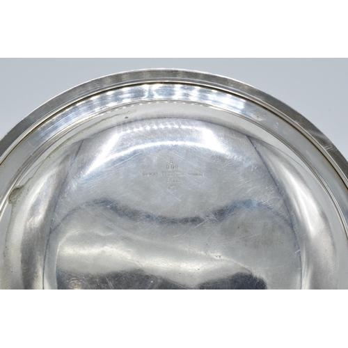 106 - Georg Jensen silver dish with marks to rear, 17.5cm diameter, 225.6 grams.