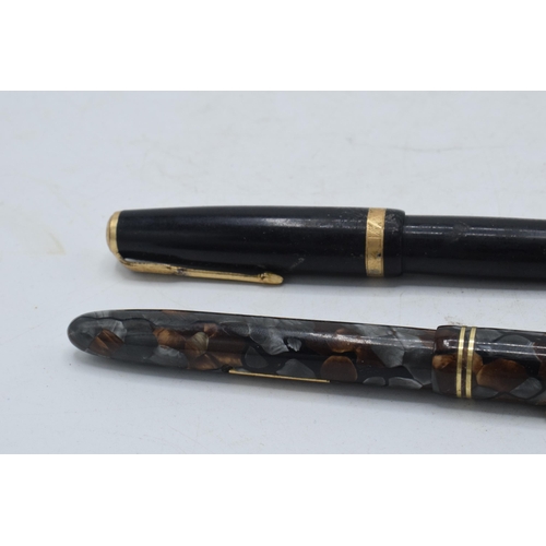 108 - Burnham fountain pen together with Parker Duofold fountain pen, both with 14ct gold nibs (2).