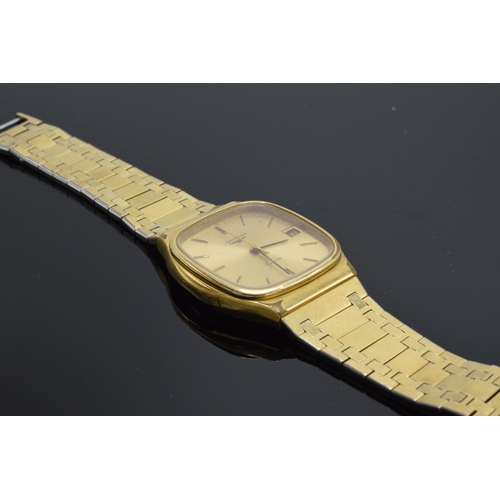 117 - Longines gold-plated wristwatch, 32mm wide exc. bezel, untested.