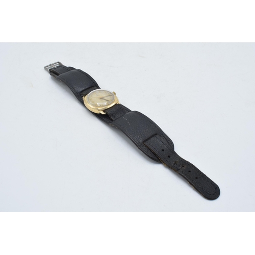 128 - Tudor vintage 9ct gold cased gentleman's wristwatch, in ticking order, with Arabic numerals, 30mm wi... 