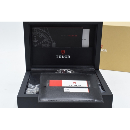 135 - Boxed Tudor Pelagos 42mm, calibre 2824, with titanium bracelet and spare black rubber bracelets with... 