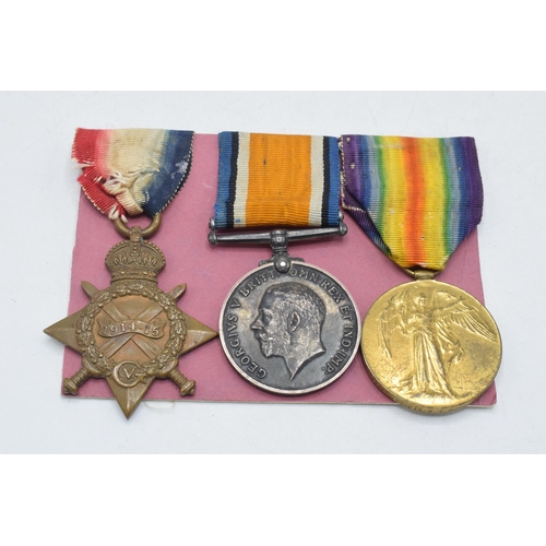 141 - World World One (WW1) trio of medals to include 1914-1915  Star, 1914-1918 medal and Great War medal... 