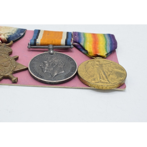 141 - World World One (WW1) trio of medals to include 1914-1915  Star, 1914-1918 medal and Great War medal... 