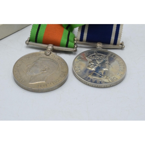 145 - World World Two (WW2) medals For Exemplary Police Service and The Defence Medal Const Francis F Bloo... 