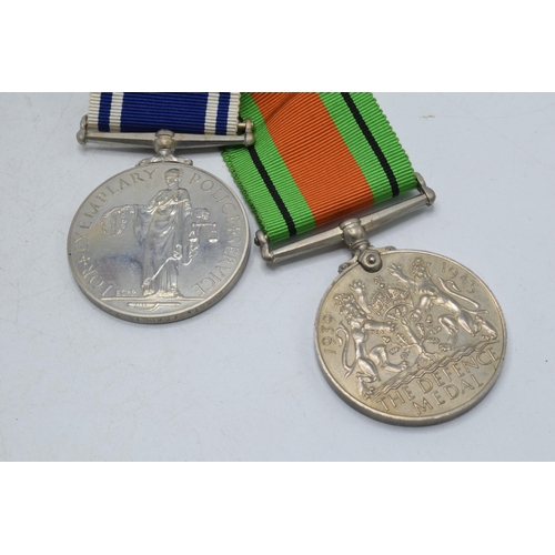 145 - World World Two (WW2) medals For Exemplary Police Service and The Defence Medal Const Francis F Bloo... 