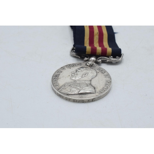 148 - King George V silver medal For Bravery In The Field Sapper G F Davis R E.