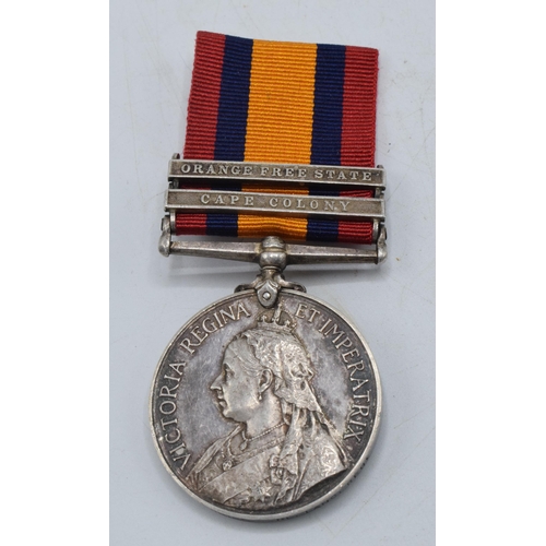 150 - Queen Victoria silver South Africa medal with 2 bars, Orange Free State and Cape Colony, Private E P... 