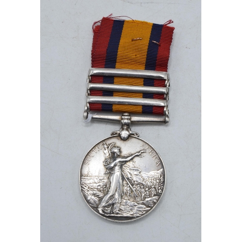 152 - Queen Victoria South Africa medal silver with 3 bars to include South Africa 1901, Orange Free State... 