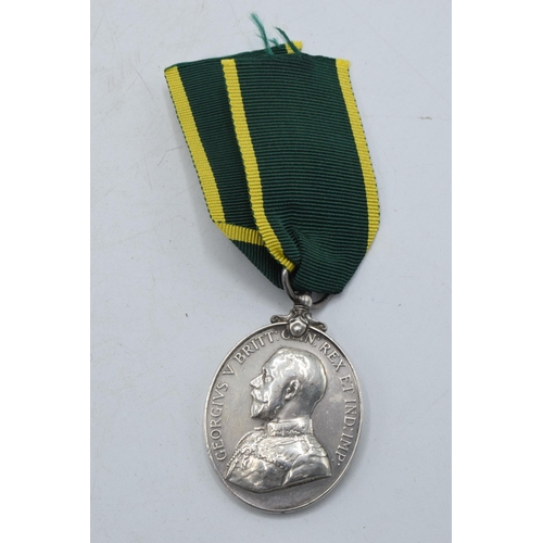 153 - George V silver medal Territorial Force Corporal W Lupton Efficiency Medal West Riding BRFA.