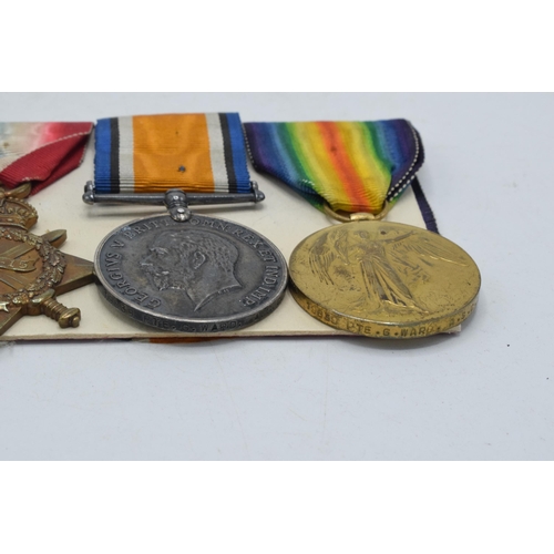 155 - World World One (WW1) trio of medals to include 1914-1915 star, 1914-1918 medal and Great War medal ... 