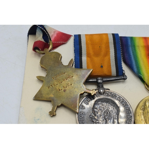 155 - World World One (WW1) trio of medals to include 1914-1915 star, 1914-1918 medal and Great War medal ... 