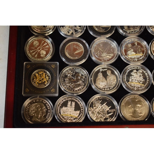 16 - A collection of cased modern silver coins to include 1 oz Fine Silver Kruggerands, £5 coins and vari... 