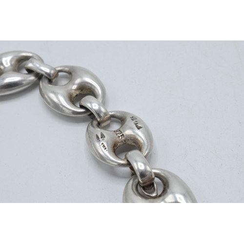 166 - Chunky silver designer necklace, 122.7 grams / 3.95 oz, 77cm long.