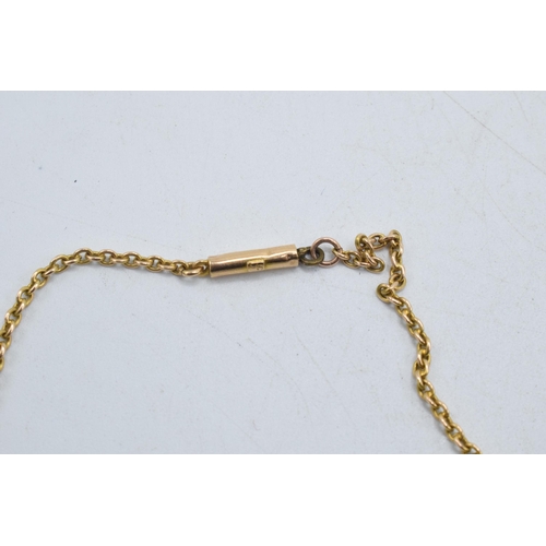 189 - Staffordshire Interest: 18ct gold Stafford Knot set with pearls on a 15ct gold necklace / chain, com... 