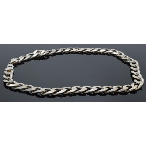 207 - Silver 925 chunky curb necklace, 180.0 grams / 5.79 oz, 60cm long.