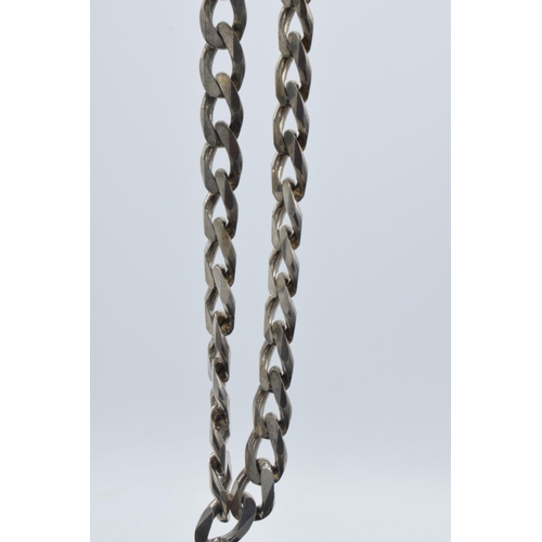 207 - Silver 925 chunky curb necklace, 180.0 grams / 5.79 oz, 60cm long.