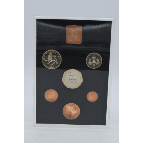21 - 1971 cased decimal coin set to include denominations from a half penny to 50 pence.