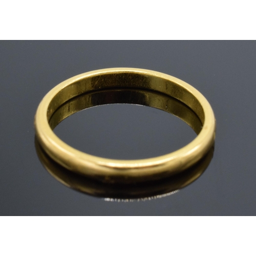 217 - 22ct gold wedding band, 3.5 grams, size Q/R.