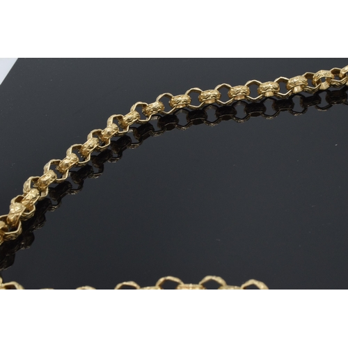 251 - 9ct gold heavy belcher chain, 128.8 grams, fully hallmarked, approx 72cm long.