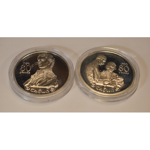 27 - Sterling silver proof-like coins to include Isle of Man 2006 80 Years 1 Crown together with one simi... 