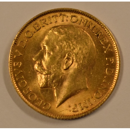 3 - King George V 22ct Gold Full Sovereign 1915.