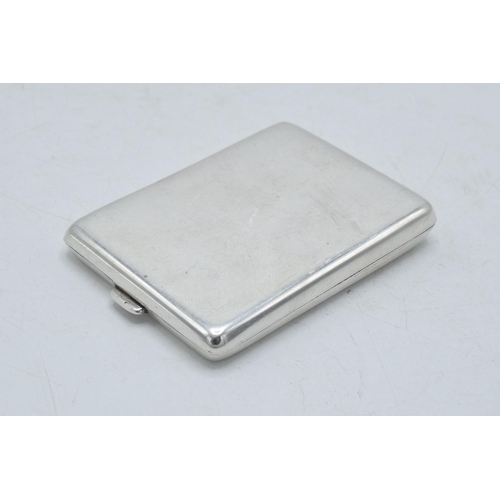 47 - Hallmarked silver slimline cigarette / card case, Birmingham 1934, 39.8 grams, 6.5cm long.