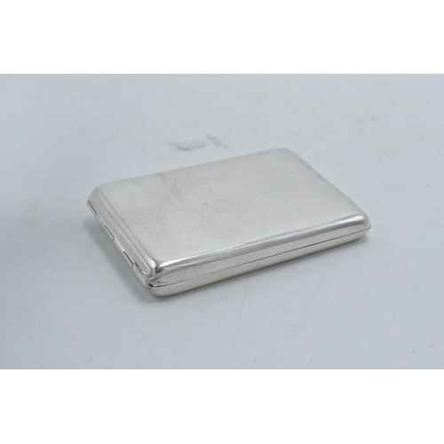 47 - Hallmarked silver slimline cigarette / card case, Birmingham 1934, 39.8 grams, 6.5cm long.