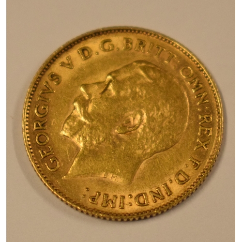 5 - King George V 22ct Gold Half Sovereign 1913.