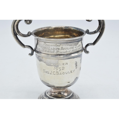 83 - Hallmarked silver trophy 'Presented to the Newark Ladies Bowling Club by Mrs S Overell President 192... 