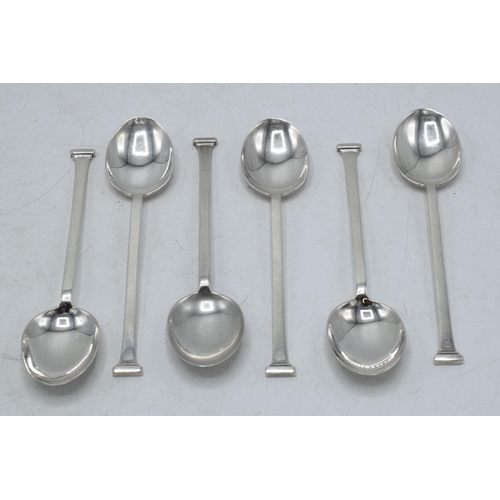 90 - Hallmarked silver set of 6 tea spoons, 46.1 grams, Birmingham 1927.