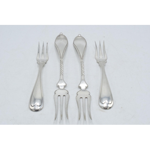 91 - Hallmarked silver cutlery with UK assay marks, 76.7 grams / 2.47 oz.