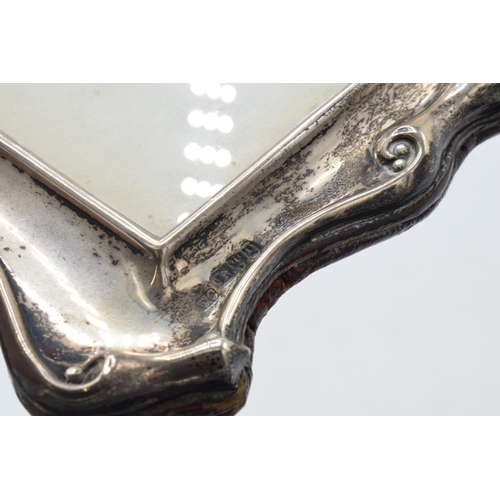 95 - Hallmarked silver scroll-like photoframe, Chester 1899, Colin Hewer Cheshire (missing easel back), 1... 