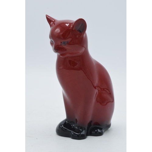 101 - Royal Doulton Flambe seated cat.