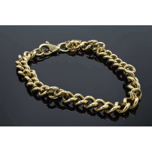 9ct gold link bracelet, 26.1 grams, approx 22cm long end to end.