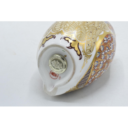 4 - Royal Crown Derby paperweight in the form of a Barn Owl. First quality with gold stopper.