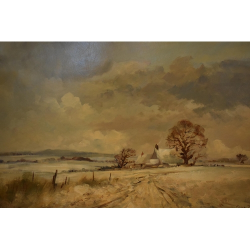 403 - Ivan Taylor (born 1946) oil on board 'Winter landscape near Ipstones', Staffordshire interest, signe... 