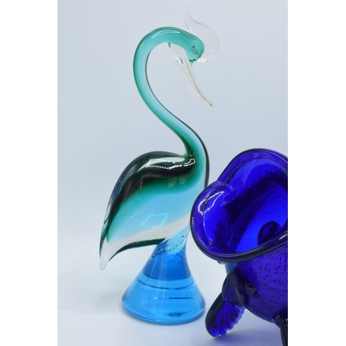 44 - Large Murano multi-coloured glass clown together with a similar duck and a large fish (3).