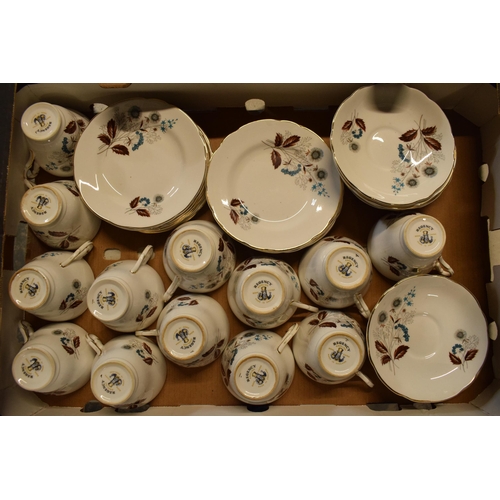 47 - A collection of Regency tea ware to include 13 cups, 12 saucers and 12 side plates (37).