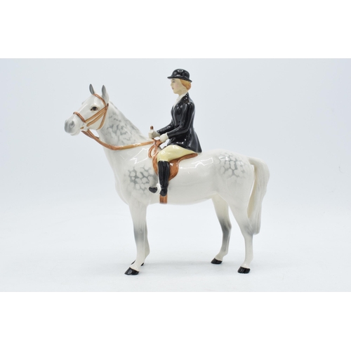 57 - Beswick Huntswoman on Grey horse 1730. 21cm tall.