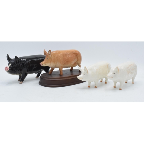 58A - Beswick pigs to include a Berkshire Boar 4118, Tamworth pig G215 and Champion Wall Queen together wi... 