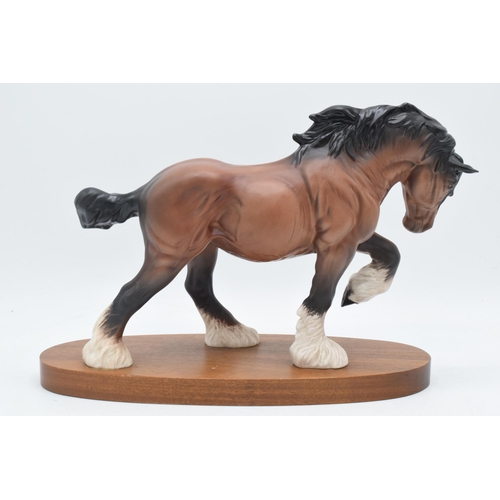 70 - Beswick matte brown Spirit of Earth on wooden base (Doulton backstamp).