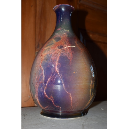 71A - Wilkinson's Royal Staffordshire Pottery Oriflamme pottery vase with veined freefrom deocration, ovoi... 