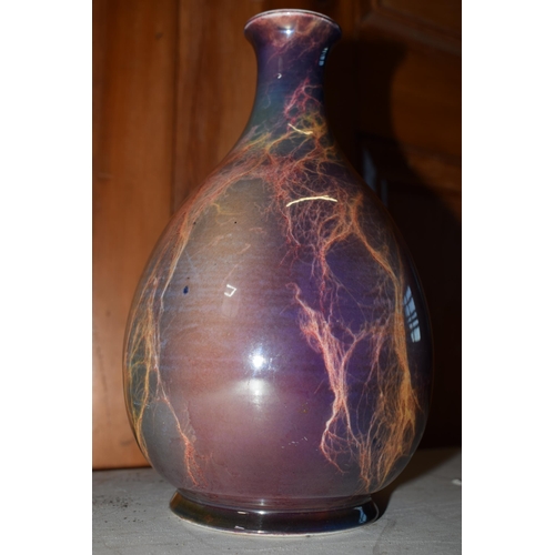 71A - Wilkinson's Royal Staffordshire Pottery Oriflamme pottery vase with veined freefrom deocration, ovoi... 