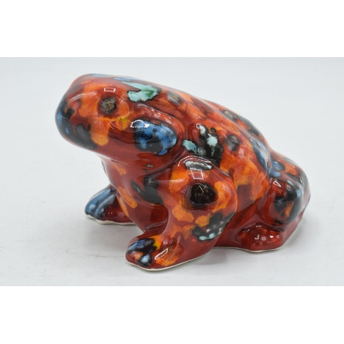 75 - Anita Harris Art Pottery model of a toad with abstract design, 12cm long.