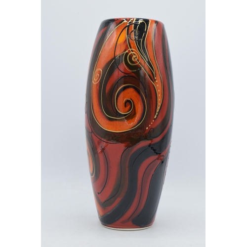 76 - Early Anita Harris Art Pottery 29cm skittle vase 'Abstract Swirls' pattern, designed and painted by ... 