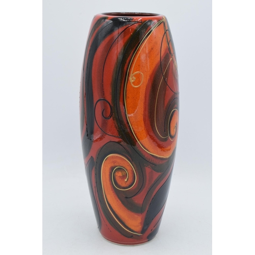 76 - Early Anita Harris Art Pottery 29cm skittle vase 'Abstract Swirls' pattern, designed and painted by ... 