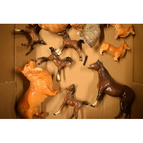 58F - A collection of Beswick animals to include cats, dogs, Shetland foal, horses, foals and others (Qty)... 