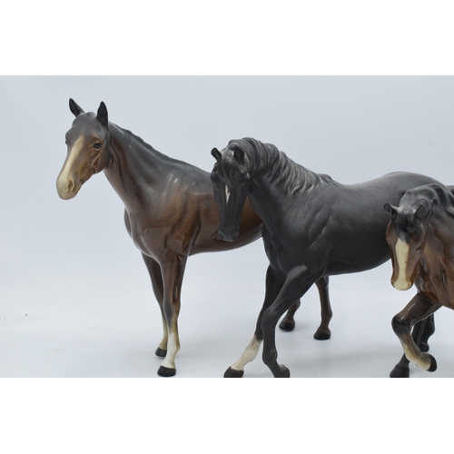 60I - Beswick to include brown Bois Roussel 701, matte Black Beauty and Stock Jogging Mare in brown (3).