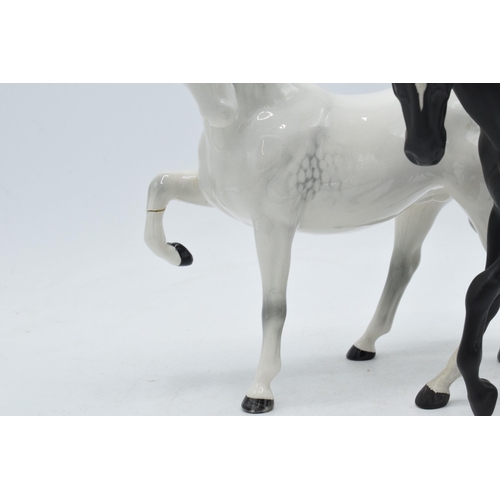 60L - Beswick Black Beauty together with grey leg tucked horse (leg af) (2).