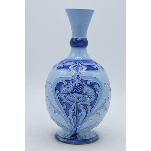 90 - William Moorcroft for James Macintyre Blue Florian vase with bulbous body (professional restoration ... 